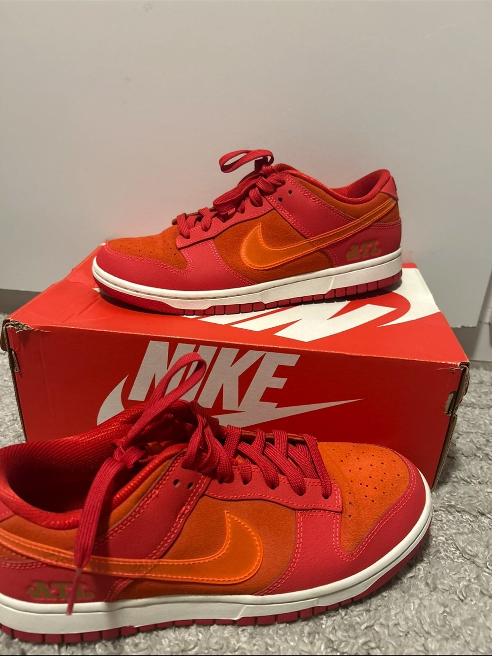 Nike Red and Orange Low-Top Sneakers